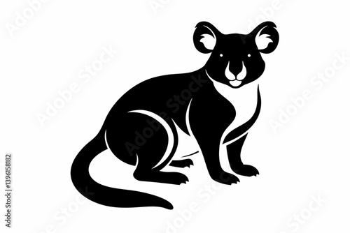 Photography koala silhouette line art vector illustration