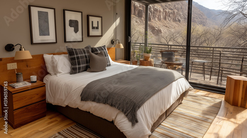 bedroom in a shipping container home
