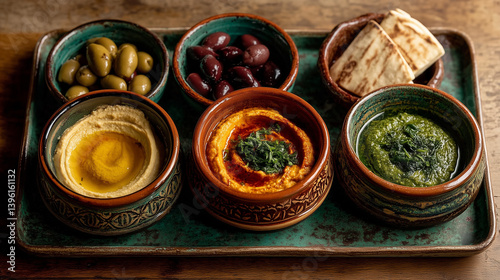 Mediterranean lunch spread