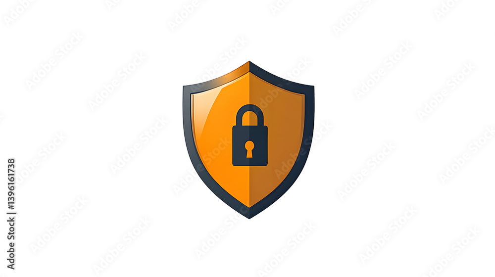 Secure Shield Icon with Lock Symbol for Safety and Protection Design Secure Shield Icon with Lock Symbol for Safety and Protection Design