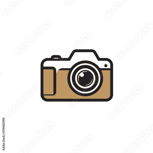 Brown and White Camera Icon