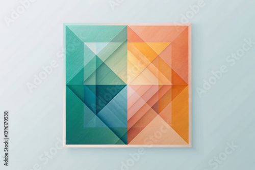 Minimalist Geometric Abstract Background: Modern Square Web Banner Design