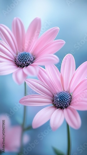 Delicate Pink Flowers Close Up