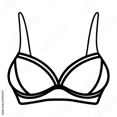 Minimal Bra Vector Illustration on White Background