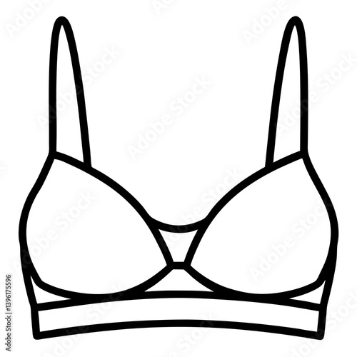 Minimal Bra Vector Illustration on White Background