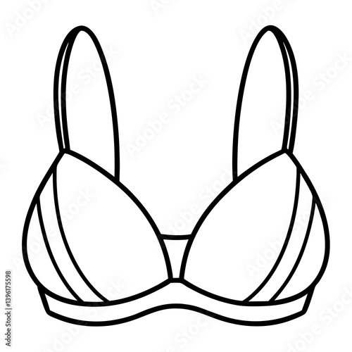 Minimal Bra Vector Illustration on White Background