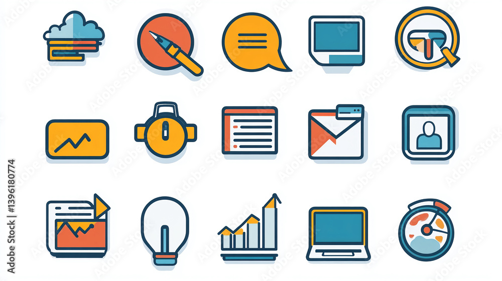 Icon set for business and marketing vector illustration design elements and symbols for website ui kit Icon set for business and marketing vector illustration design elements and symbols for website ui kit