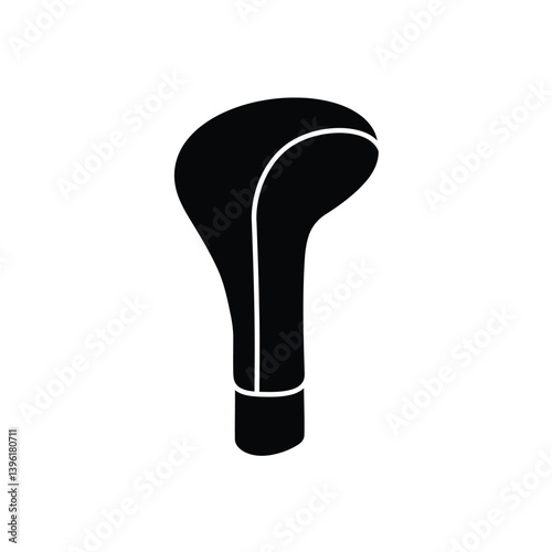 Black Gear Stick Knob Car Component Automotive Part Isolated Vector Illustration