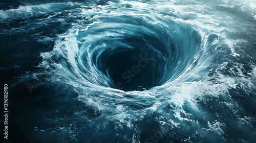 Majestic ocean whirlpool. Mystic Undertow. Illustration