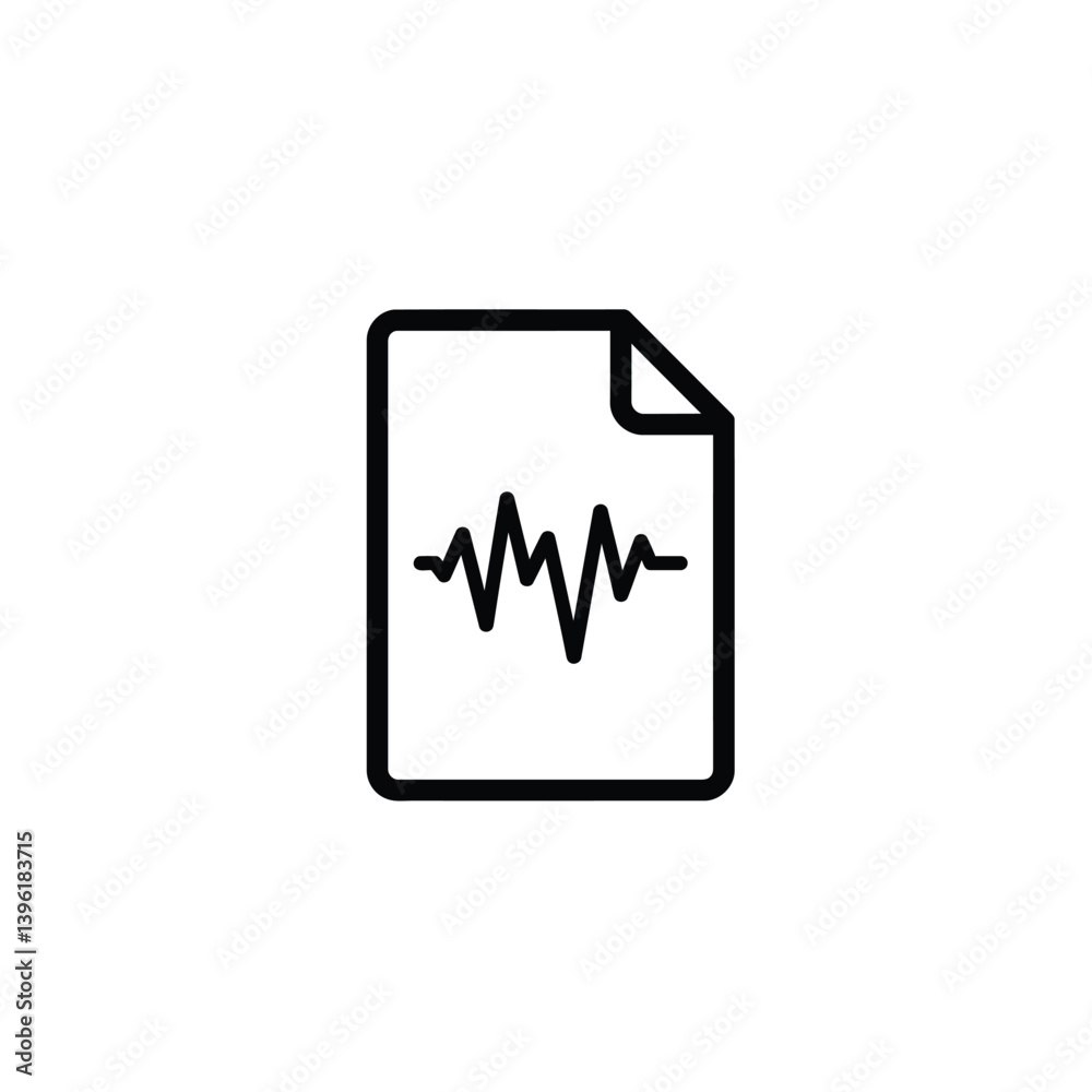Sound Wave File Icon Vector Illustrating Audio Signal Analysis Document Symbol Sound Wave File Icon Vector Illustrating Audio Signal Analysis Document Symbol
