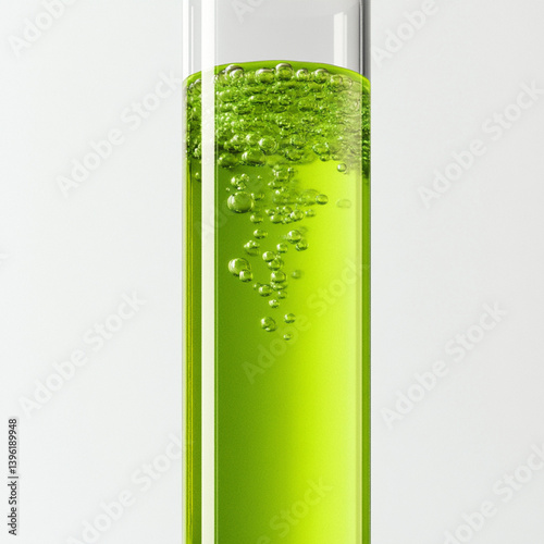 Wallpaper Mural syrupy green liquid in a big glass tube, white studio background, tiny bubble Torontodigital.ca