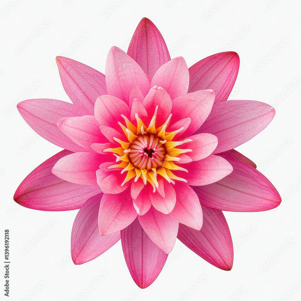 A stunning closeup of a lotus flower, showcasing its delicate petals and vibrant colors against a pure white backdrop. A stunning closeup of a lotus flower, showcasing its delicate petals and vibrant colors against a pure white backdrop.
