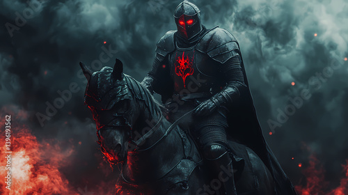 otherworldly dark knight astride photo