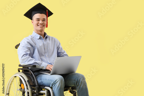 Smiling young man in a grad...