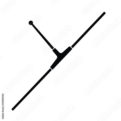 Abstract Black Glider Aircraft Silhouette On White Background Minimalist Graphic Design