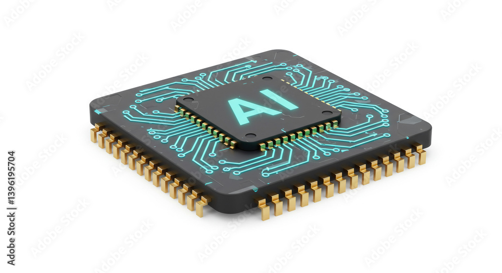 The heart of artificial intelligence, a powerful microchip pulsating with teal energy, showcasing intricate circuitry and advanced technology. The heart of artificial intelligence, a powerful microchip pulsating with teal energy, showcasing intricate circuitry and advanced technology.