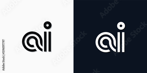 Modern Abstract Initial letter AI logo.