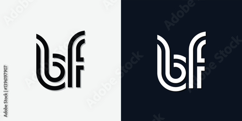 Modern Abstract Initial letter BF logo.