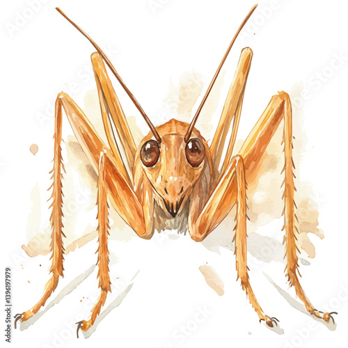 Louse, watercolor illustration, isolated on a white background.


