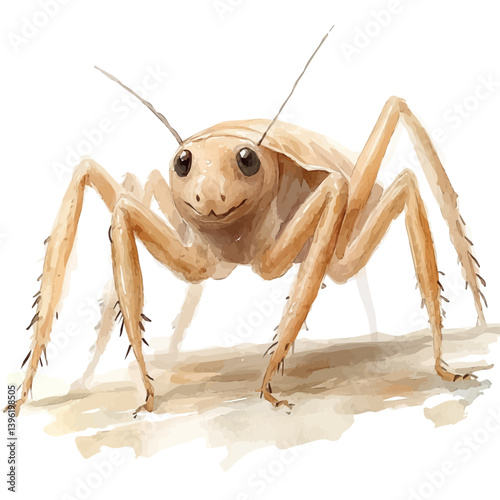 Louse, watercolor illustration, isolated on a white background.


