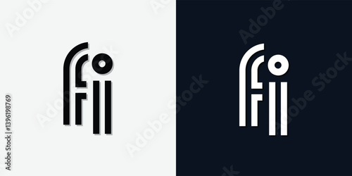 Modern Abstract Initial letter FI logo.