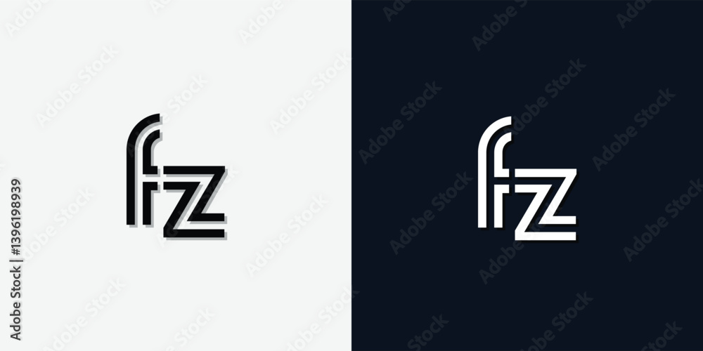 Modern Abstract Initial letter FZ logo. Modern Abstract Initial letter FZ logo.