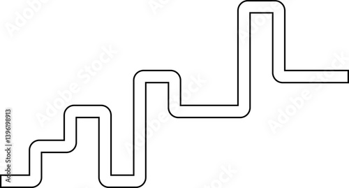 Geometric pattern composed of maze-like square waves in a continuous rounded outline.