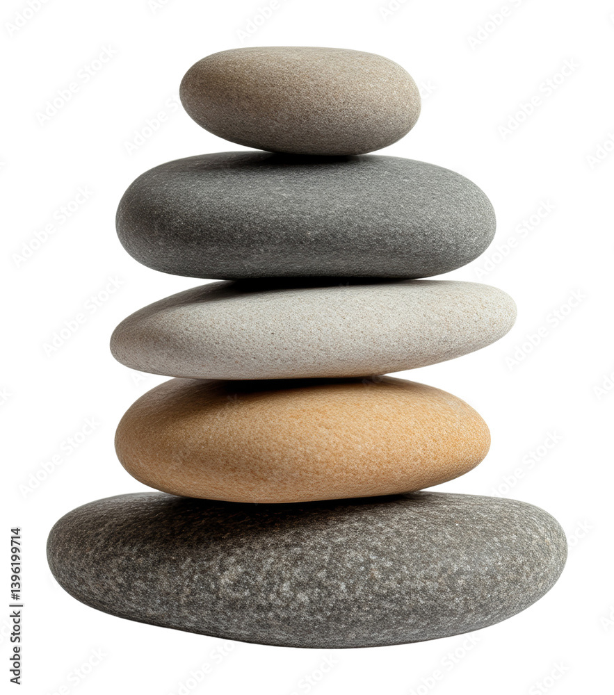 Stack of smooth gray and beige zen stones balancing in harmony Stack of smooth gray and beige zen stones balancing in harmony