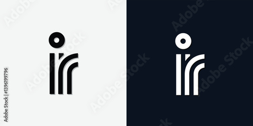 Modern Abstract Initial letter IR logo.