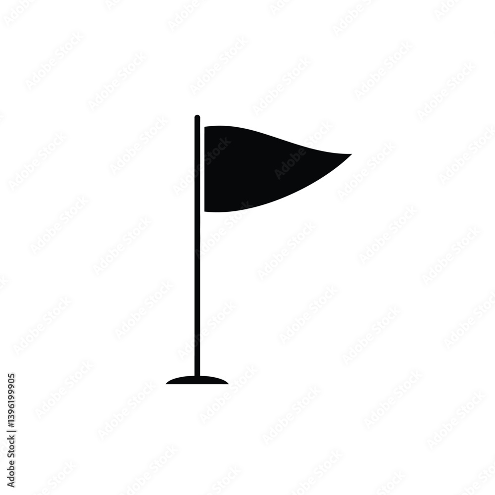 Minimalist Vector Illustration Of A Black Flag On A White Background Symbol Minimalist Vector Illustration Of A Black Flag On A White Background Symbol