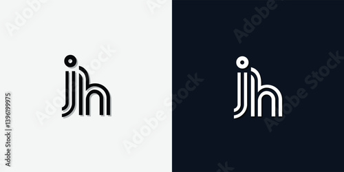 Modern Abstract Initial letter JH logo.