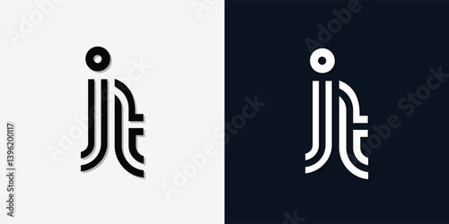 Modern Abstract Initial letter JT logo.