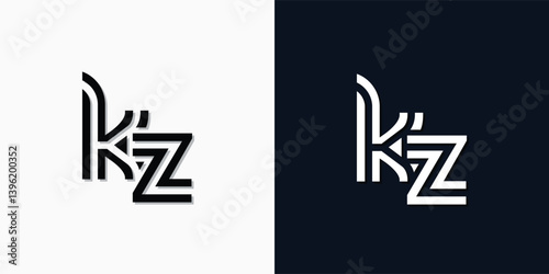 Modern Abstract Initial letter KZ logo.