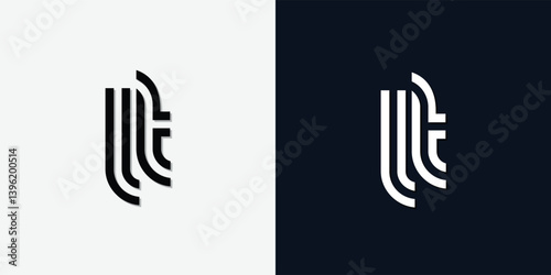Modern Abstract Initial letter LT logo.