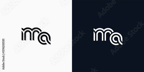 Modern Abstract Initial letter MA logo.