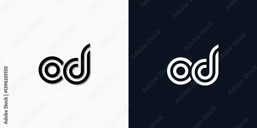 Fototapeta premium Modern Abstract Initial letter OD logo.