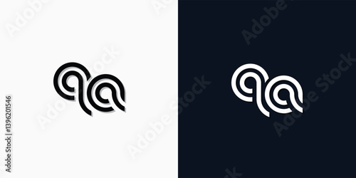 Modern Abstract Initial letter QA logo.