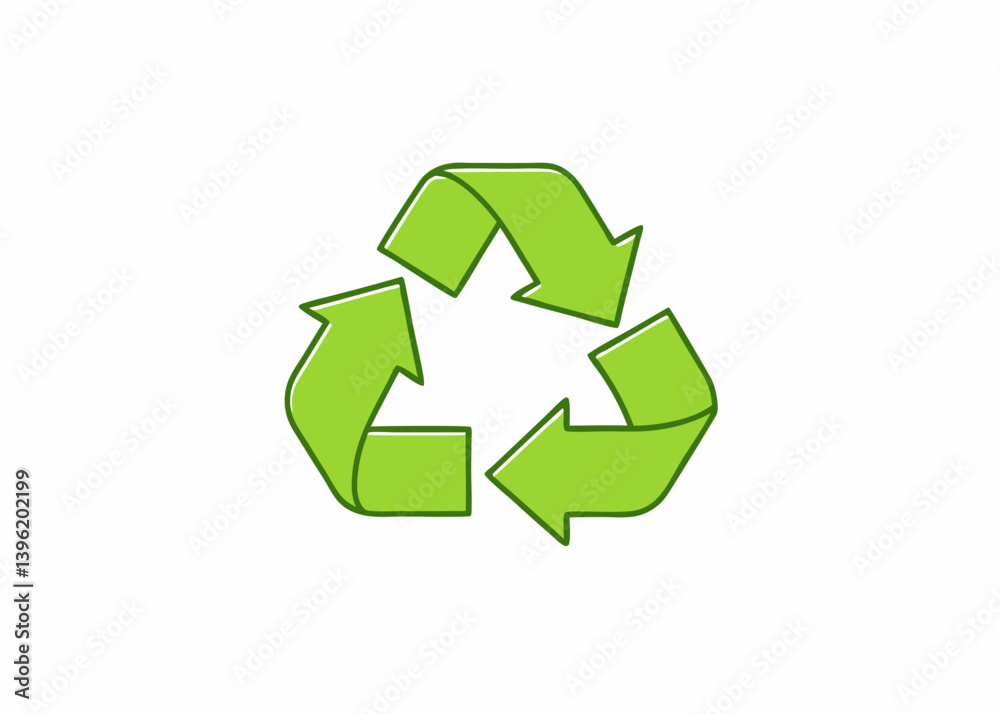 Green Recycling Symbol Minimalist Design Green Recycling Symbol Minimalist Design