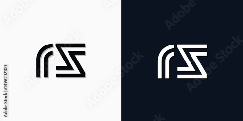 Modern Abstract Initial letter RS logo.