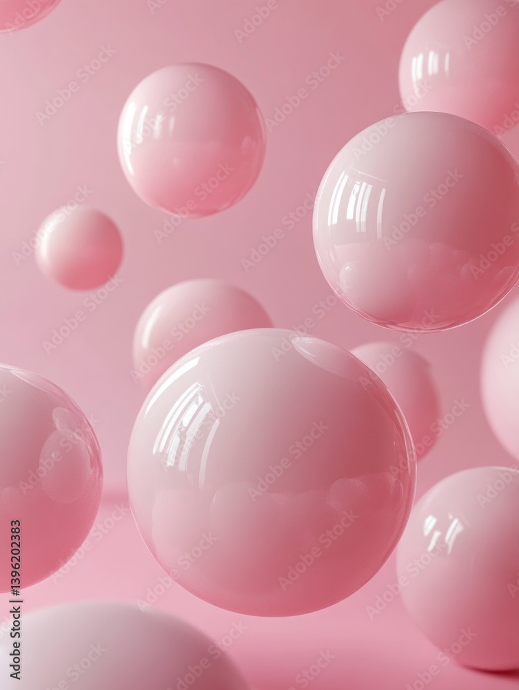 Minimalist Product Presentation Mockup with Pink Podium and Floating Spheres Background in Pastel Shades Minimalist Product Presentation Mockup with Pink Podium and Floating Spheres Background in Pastel Shades