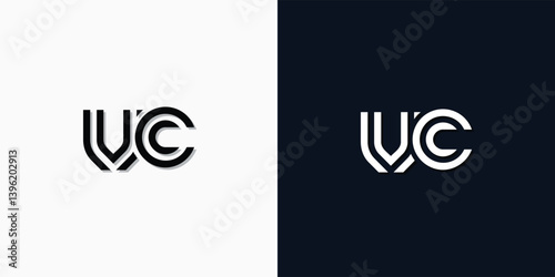 Modern Abstract Initial letter VC logo.