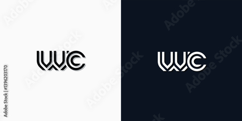 Modern Abstract Initial letter WC logo.