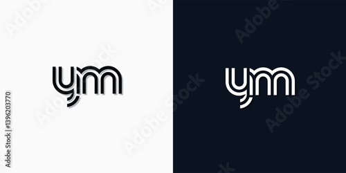 Modern Abstract Initial letter YM logo.