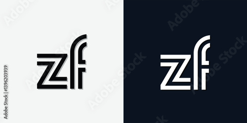 Modern Abstract Initial letter ZF logo.