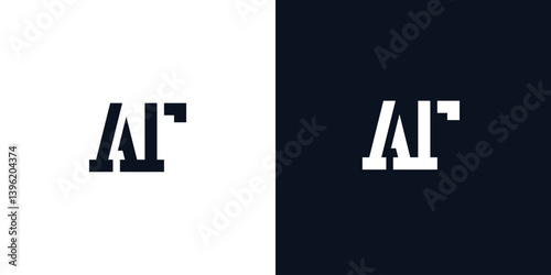 Creative abstract initial letter AT logo.