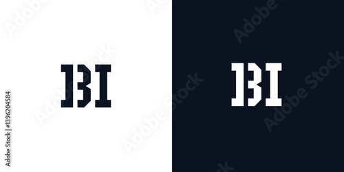 Creative abstract initial letter BI logo.