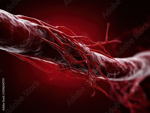 Close-up of intertwined red...