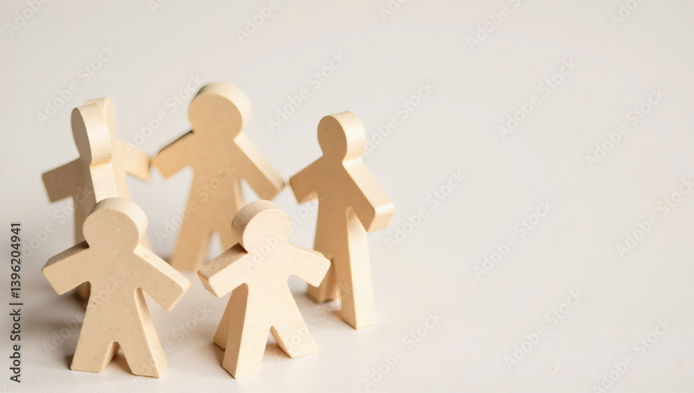 Business Teamwork & Leadership Concept, Paper Figures Assembly on Light Background, Collaboration, Strategy, Success, Corporate Growth, Partnership Business Teamwork & Leadership Concept, Paper Figures Assembly on Light Background, Collaboration, Strategy, Success, Corporate Growth, Partnership