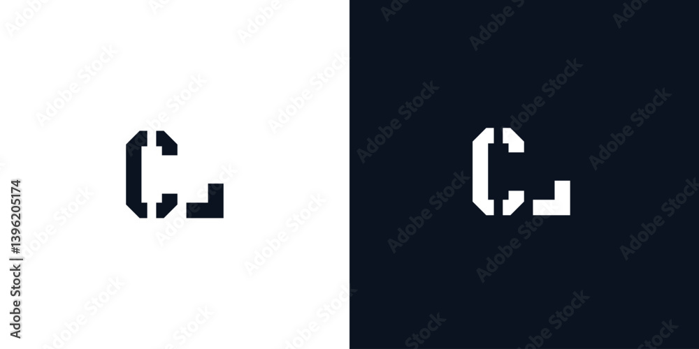 Fototapeta premium Creative abstract initial letter CL logo.
