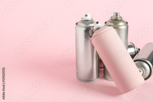 Wallpaper Mural Spray paint cans on pink background Torontodigital.ca
